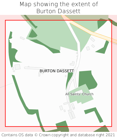 Map showing extent of Burton Dassett as bounding box