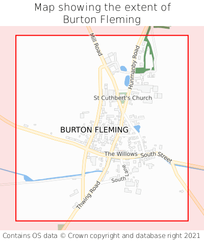 Map showing extent of Burton Fleming as bounding box