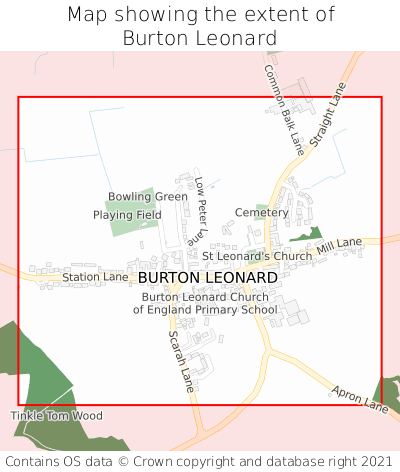 Map showing extent of Burton Leonard as bounding box