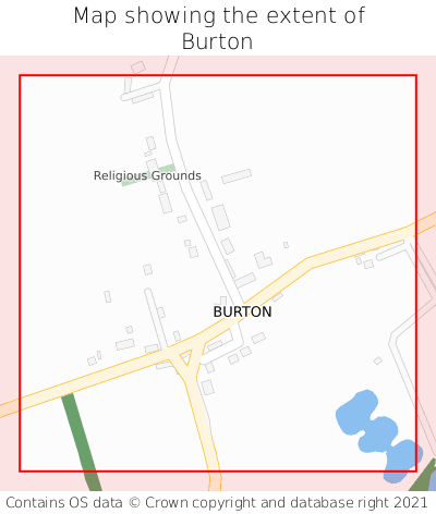 Map showing extent of Burton as bounding box