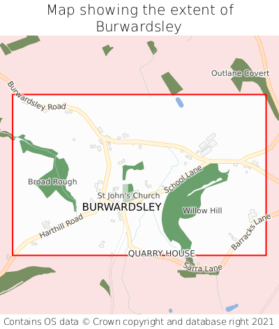Map showing extent of Burwardsley as bounding box