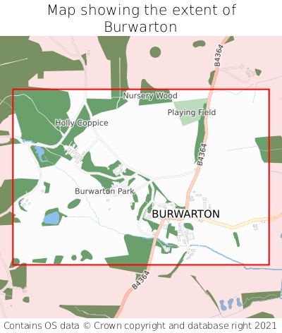 Map showing extent of Burwarton as bounding box
