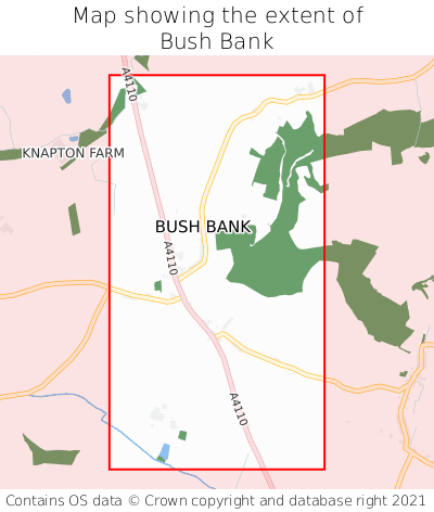 Map showing extent of Bush Bank as bounding box