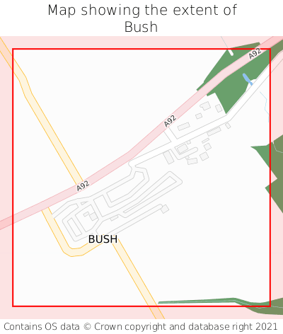 Map showing extent of Bush as bounding box