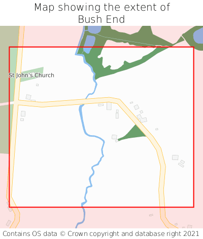 Map showing extent of Bush End as bounding box