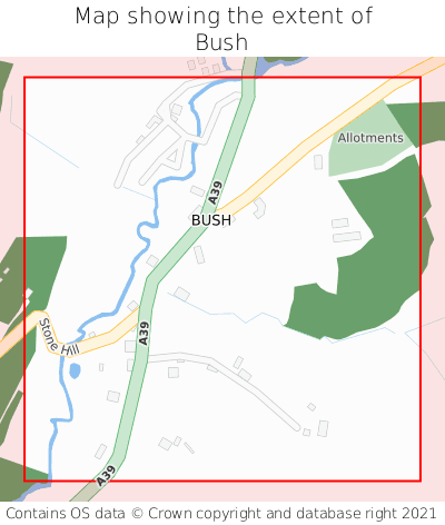 Map showing extent of Bush as bounding box