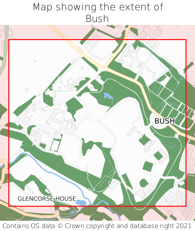 Map showing extent of Bush as bounding box