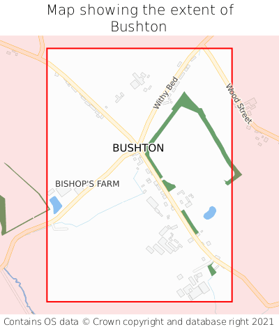 Map showing extent of Bushton as bounding box