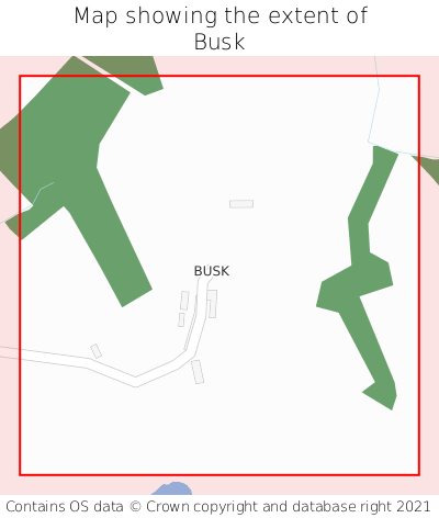 Map showing extent of Busk as bounding box