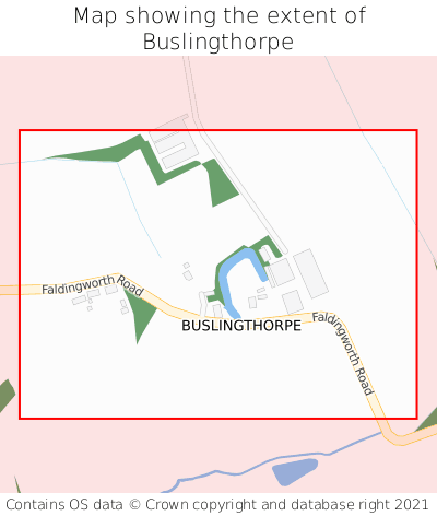 Map showing extent of Buslingthorpe as bounding box