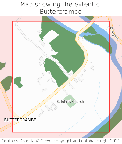 Map showing extent of Buttercrambe as bounding box