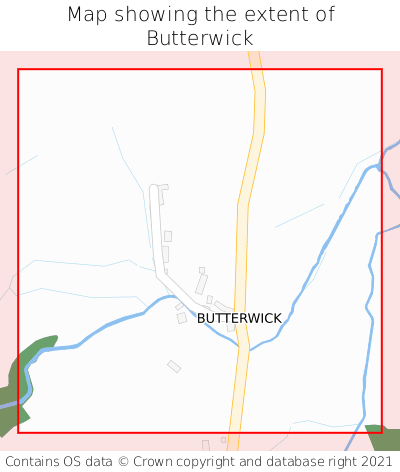 Map showing extent of Butterwick as bounding box