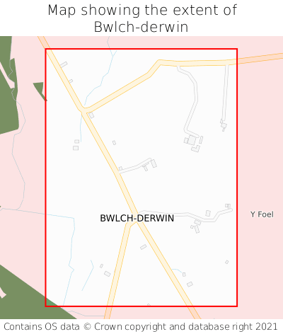 Map showing extent of Bwlch-derwin as bounding box