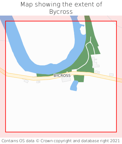 Map showing extent of Bycross as bounding box
