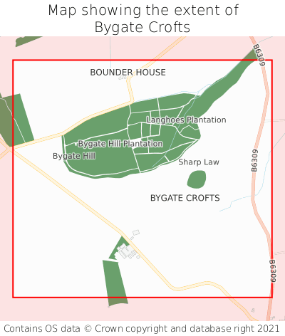 Map showing extent of Bygate Crofts as bounding box
