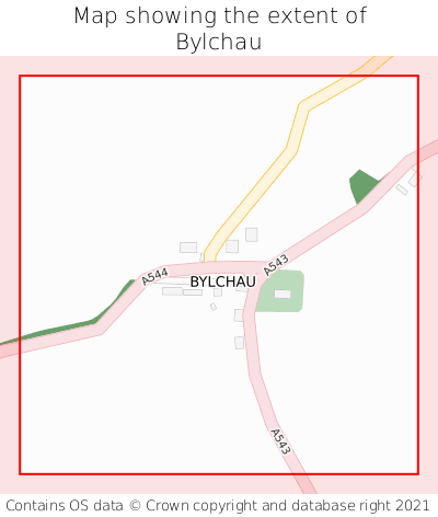 Map showing extent of Bylchau as bounding box