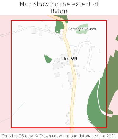 Map showing extent of Byton as bounding box