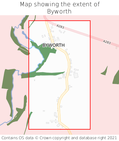 Map showing extent of Byworth as bounding box