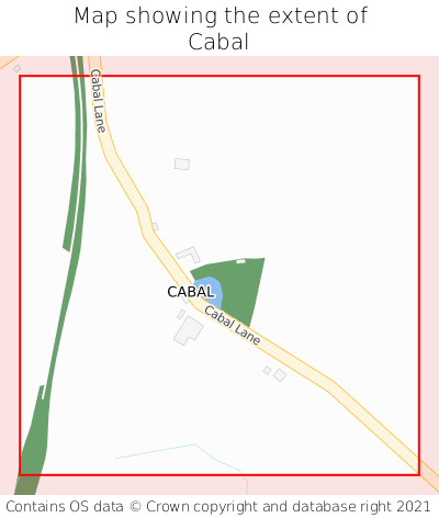 Map showing extent of Cabal as bounding box