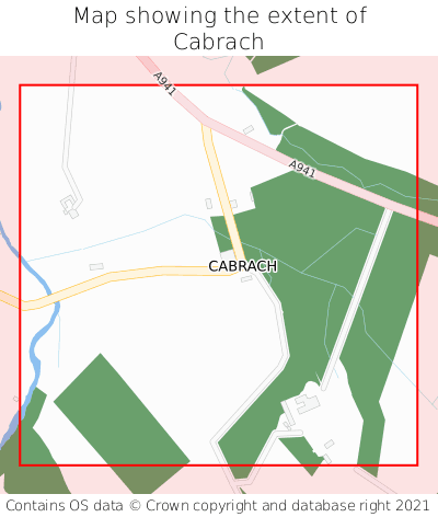 Map showing extent of Cabrach as bounding box