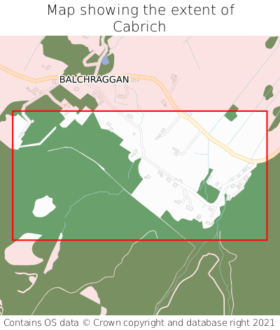 Map showing extent of Cabrich as bounding box