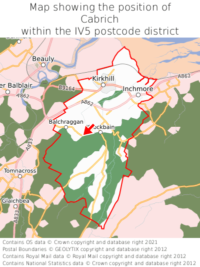 Map showing location of Cabrich within IV5