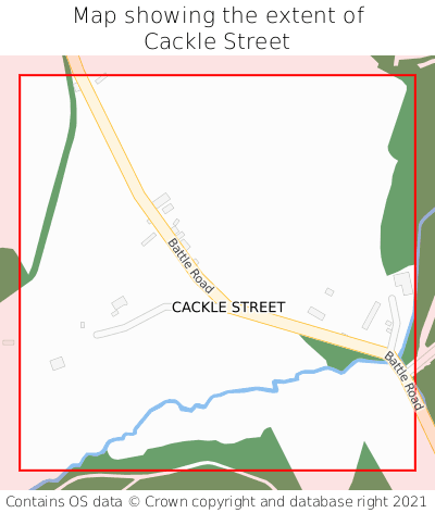 Map showing extent of Cackle Street as bounding box