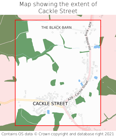 Map showing extent of Cackle Street as bounding box