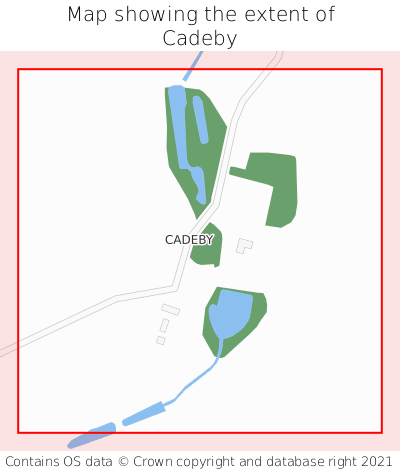 Map showing extent of Cadeby as bounding box