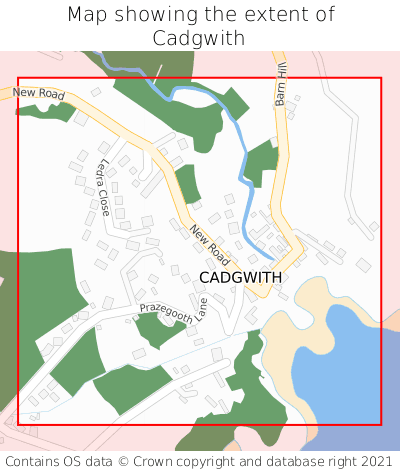 Map showing extent of Cadgwith as bounding box