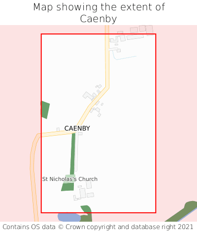 Map showing extent of Caenby as bounding box