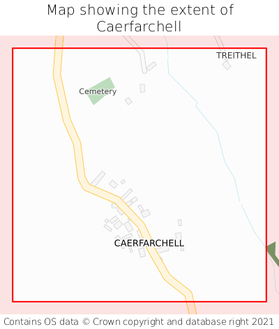 Map showing extent of Caerfarchell as bounding box