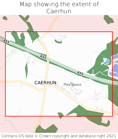 Map showing extent of Caerhun as bounding box
