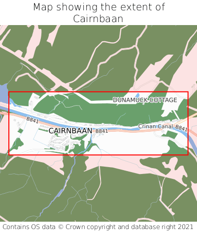 Map showing extent of Cairnbaan as bounding box