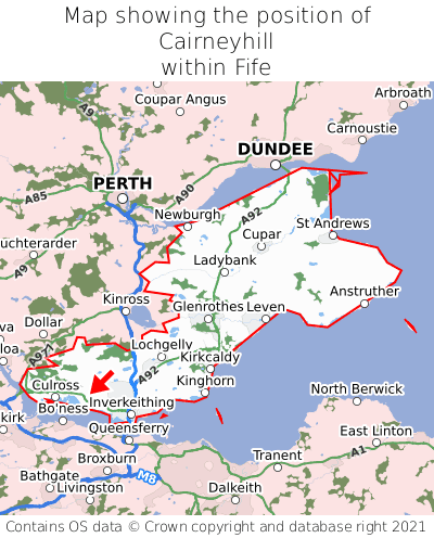 Map showing location of Cairneyhill within Fife