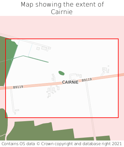 Map showing extent of Cairnie as bounding box