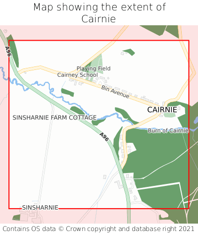 Map showing extent of Cairnie as bounding box