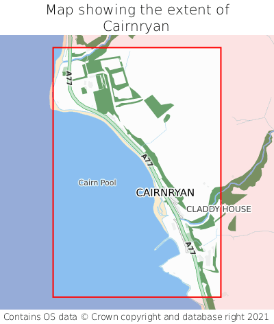 Map showing extent of Cairnryan as bounding box