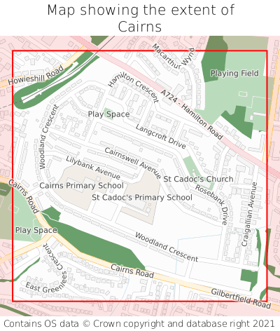 Map showing extent of Cairns as bounding box