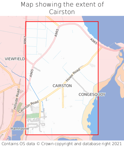 Map showing extent of Cairston as bounding box