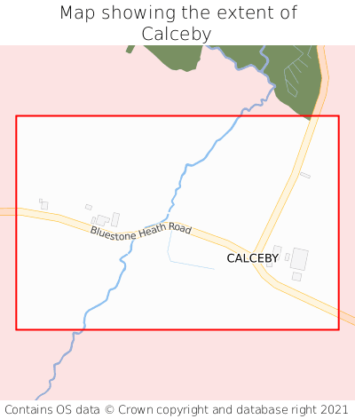 Map showing extent of Calceby as bounding box