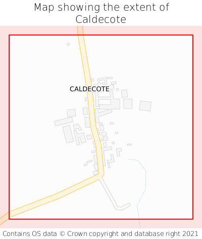 Map showing extent of Caldecote as bounding box