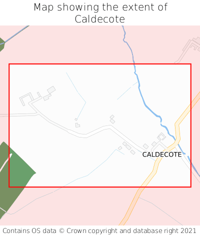 Map showing extent of Caldecote as bounding box