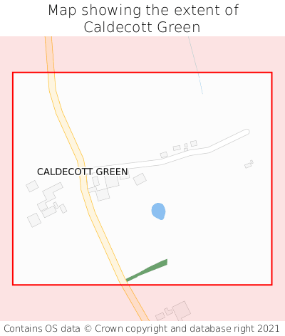 Map showing extent of Caldecott Green as bounding box