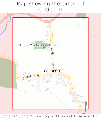 Map showing extent of Caldecott as bounding box
