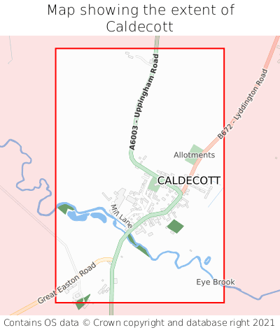 Map showing extent of Caldecott as bounding box