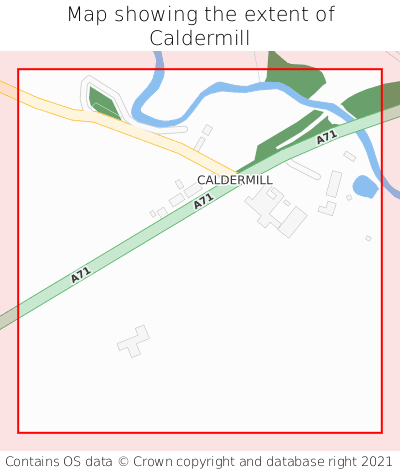 Map showing extent of Caldermill as bounding box