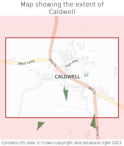 Map showing extent of Caldwell as bounding box