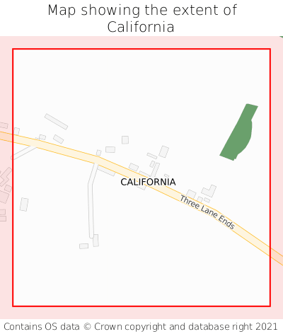 Map showing extent of California as bounding box