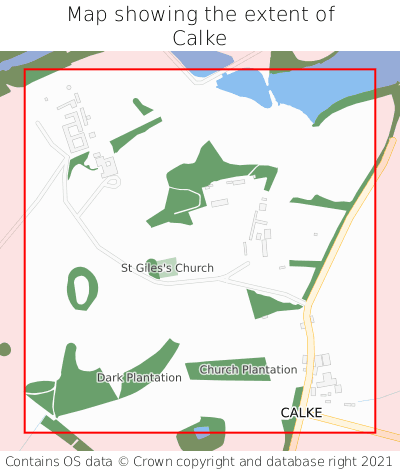 Map showing extent of Calke as bounding box